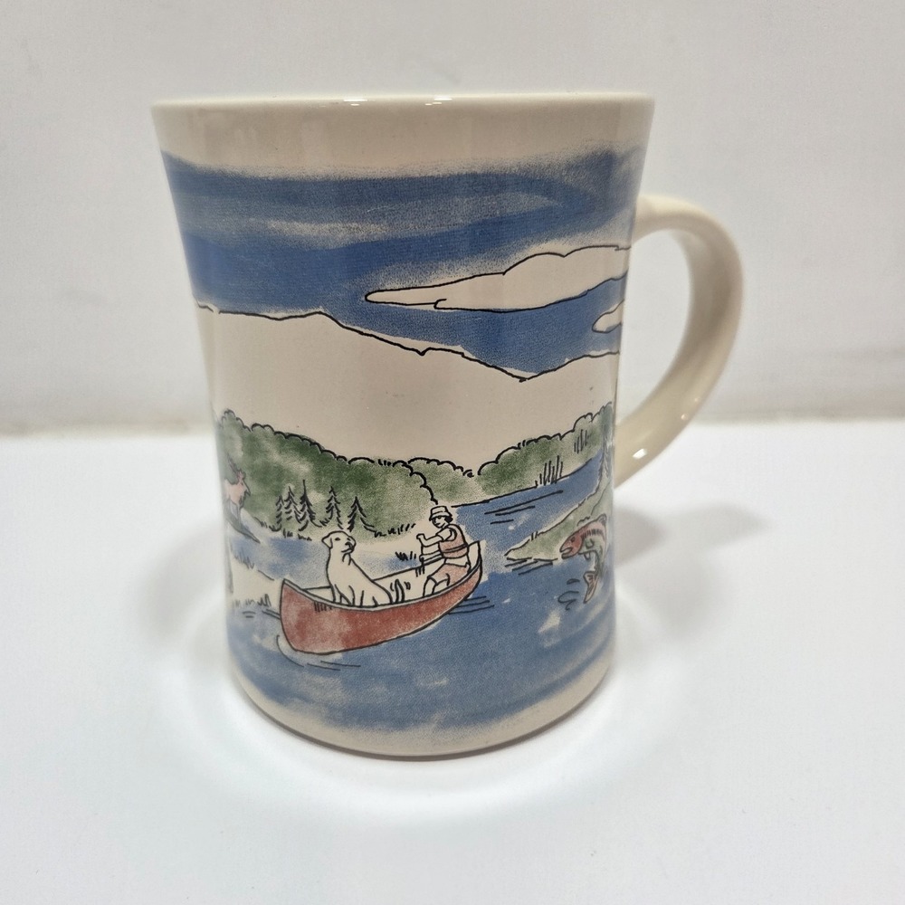 LL Bean Freeport Maine Hunting Fishing Camping Ducks Art‎ Drawing Tall Mug